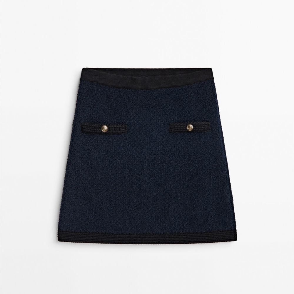 Massimo Dutti Blue Mini Skirt